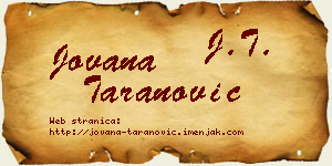 Jovana Taranović vizit kartica